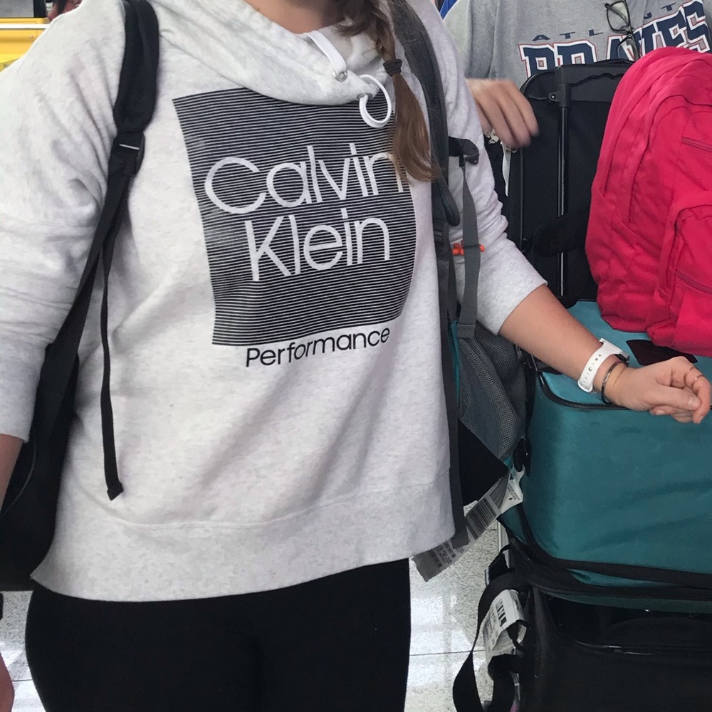 Calvin Klein Gray super soft hoodie with cowl neck